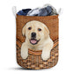 Puppy Dog Rattan Texture Laundry Basket For Bathroom Bedroom Storage