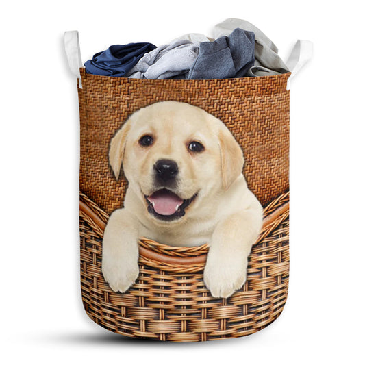 Puppy Dog Rattan Texture Laundry Basket For Bathroom Bedroom Storage