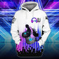 Purple White DJ Hoodie For Festival Outfits Music Events And Relaxed Daily Style