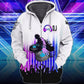 Purple White DJ Hoodie For Festival Outfits Music Events And Relaxed Daily Style