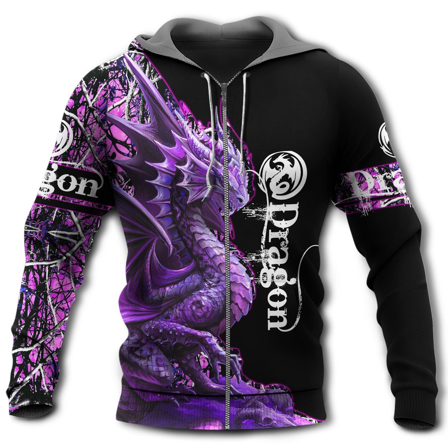 Purple Strong Fantasy Dragon Hoodie For Fantasy Inspired Outfits Travel Days And Comfortable Wear