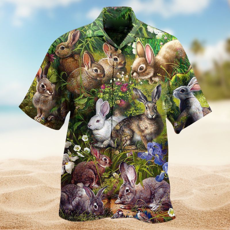Rabbit Garden Hawaiian Shirt For Casual Gatherings, Beach Holidays, And Thoughtful Gift Giving