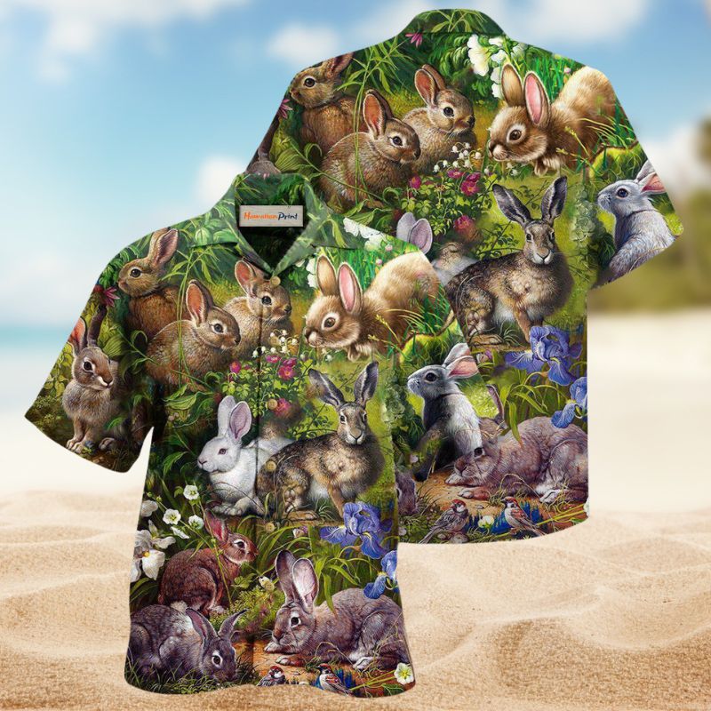 Rabbit Garden Hawaiian Shirt For Casual Gatherings, Beach Holidays, And Thoughtful Gift Giving