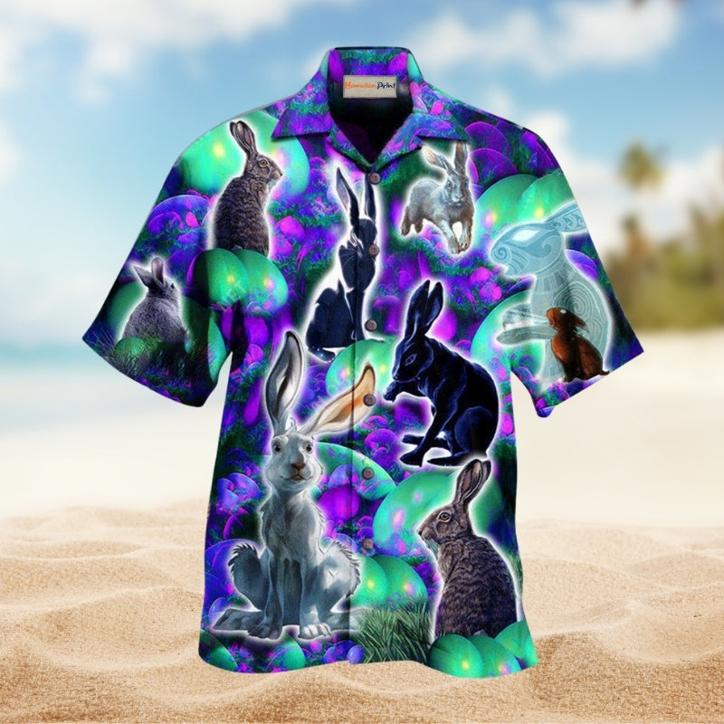 Rabbit Get Egg Cited For Easter Hawaiian Shirt For Summer Vacation Beach Travel And Relaxed Casual Wear