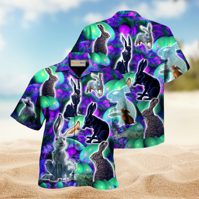 Rabbit Get Egg Cited For Easter Hawaiian Shirt For Summer Vacation Beach Travel And Relaxed Casual Wear