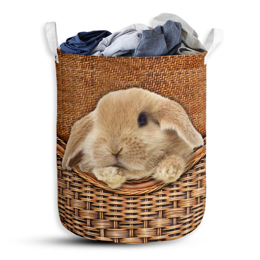 Rabbit Rattan Texture Laundry Basket For Bathroom Bedroom Storage