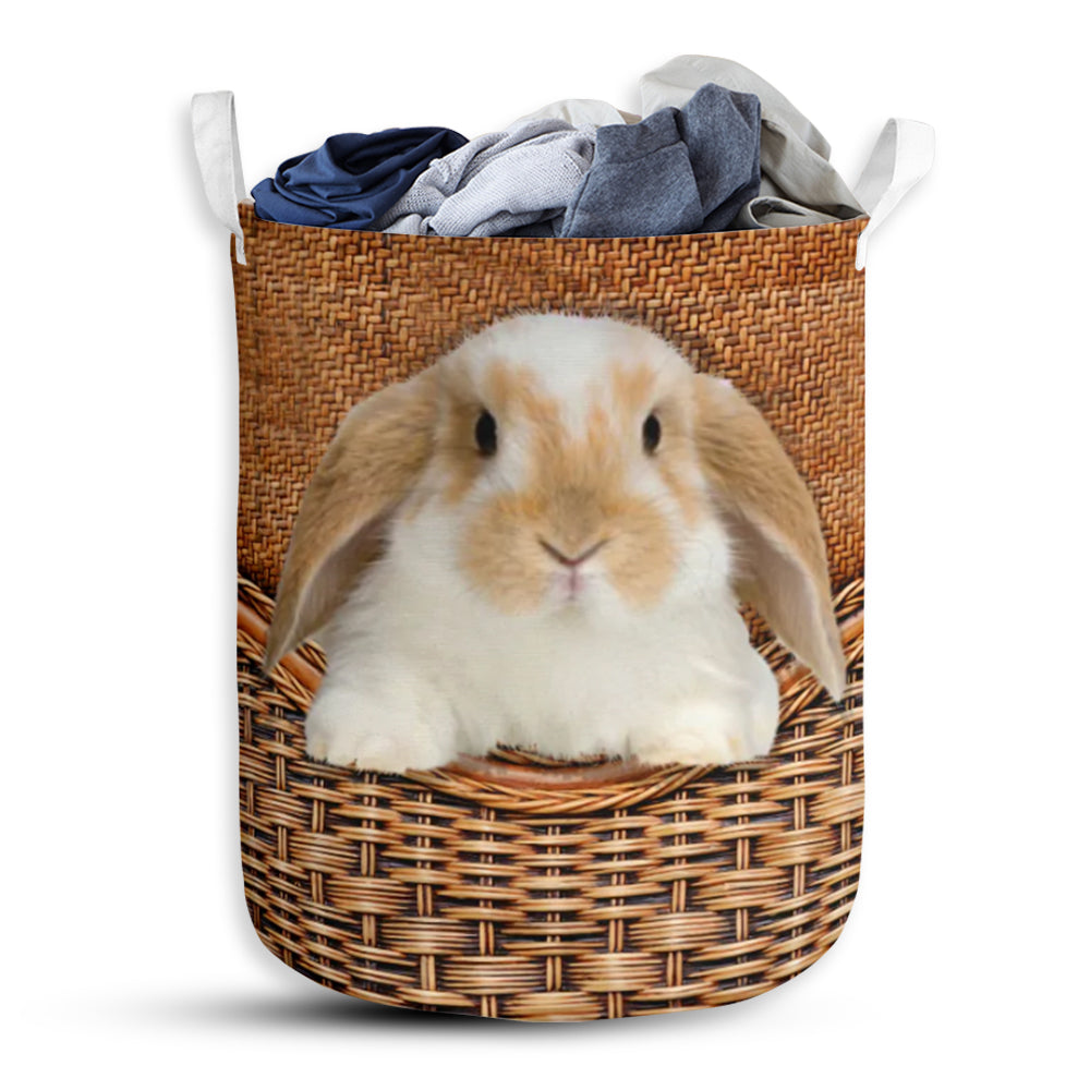 Rabbit Rattan Texture So Cute Laundry Basket For Bathroom Bedroom Storage