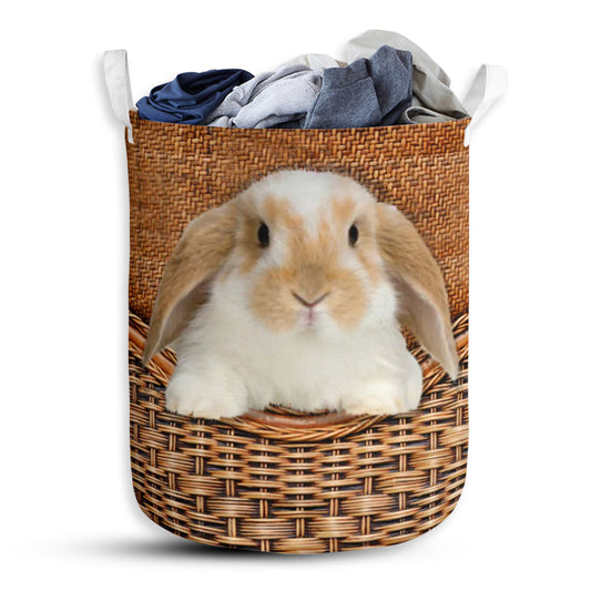 Rabbit Rattan Texture So Cute Laundry Basket For Bathroom Bedroom Storage