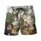 Rabbit Deep Thoughts Artistic Beach Shorts Pattern View For Relaxed Vacation Styling