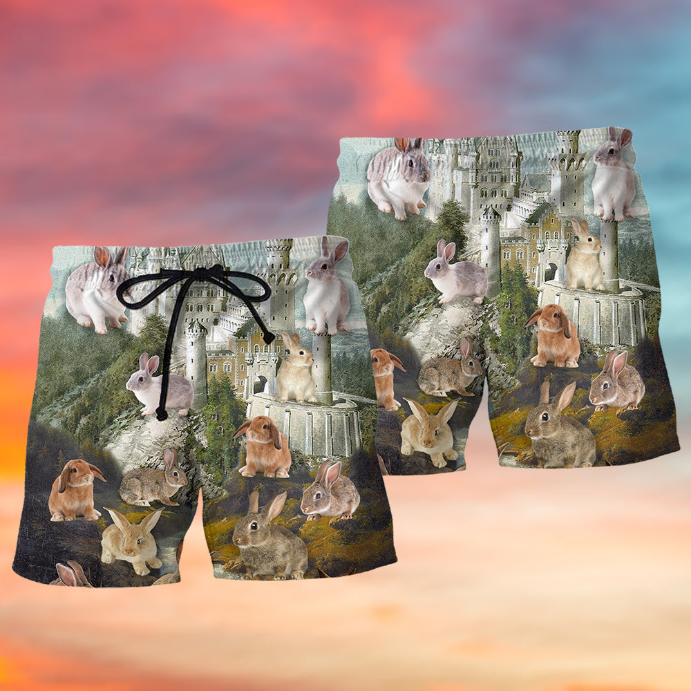 Rabbit Beach Shorts Pattern Detail For Poolside Fun And Comfortable Daily Use
