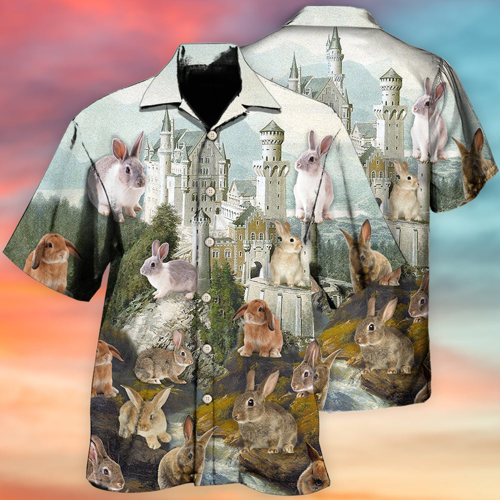 Creative Thoughtful Rabbit Theme Hawaiian Shirt For Island Vacations, Resort Wear, And Relaxed Seasonal Style