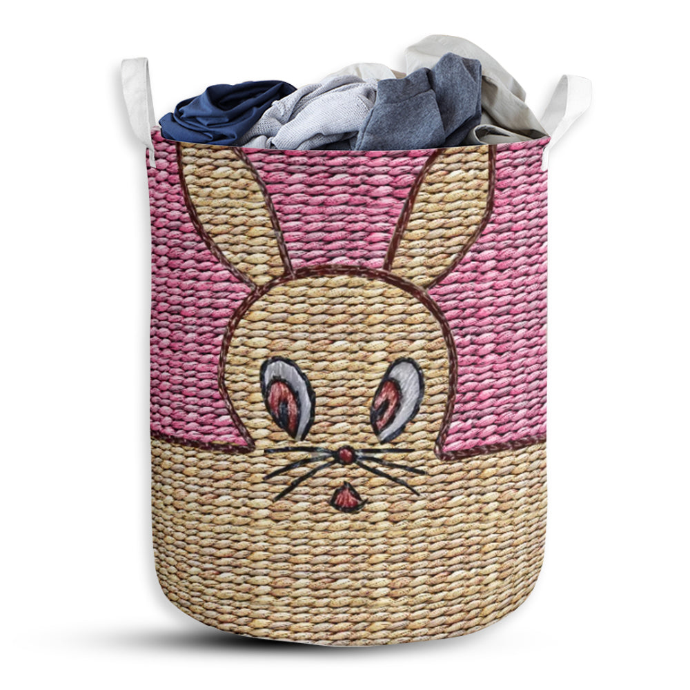 Rabbit Wicker Laundry Basket For Bathroom Bedroom Storage