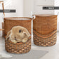 Rabbit Rattan Texture Laundry Basket For Room Home Organizer