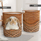 Rabbit Rattan Texture So Cute Laundry Basket For Room Home Organizer