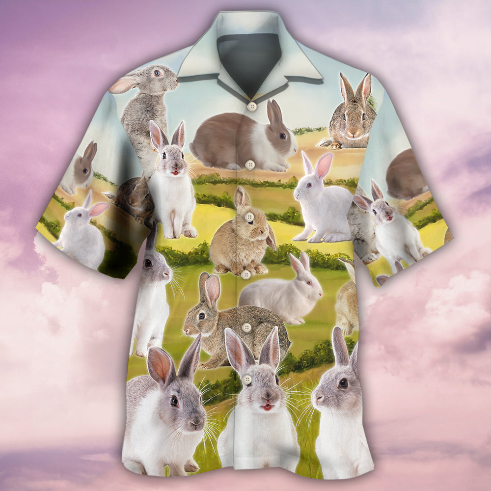 Rabbit Wonderful Garden Hawaiian Shirt Design View For Casual Summer Styling
