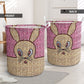 Rabbit Wicker Laundry Basket For Room Home Organizer
