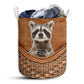 Raccoon Rattan Texture Laundry Basket For Bathroom Bedroom Storage