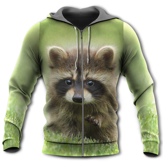 Green Raccoon Peace Hoodie For Festival Adventures Daily Outfits And Gift Giving