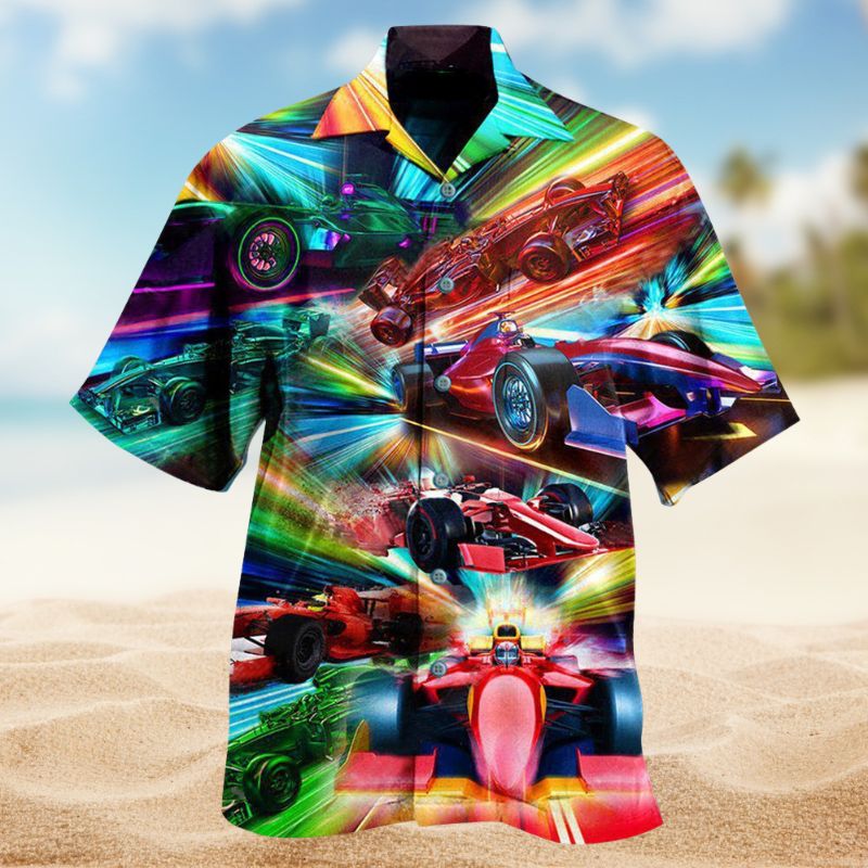 Racing Auto Fast Hawaiian Shirt For Coastal Travel, Casual Events, And Comfortable Summer Wear