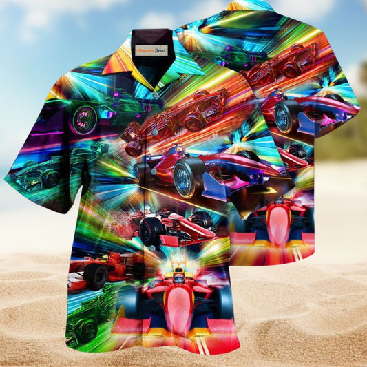 Racing Auto Fast Hawaiian Shirt For Coastal Travel, Casual Events, And Comfortable Summer Wear