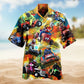 Christmas Santa Skateboard Snow Hawaiian Shirt Detailed Pattern View For Beach Days
