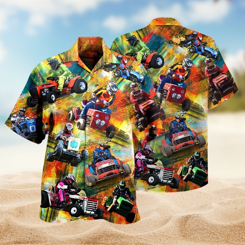 Racing Car Hawaiian Shirt For Automotive Enthusiasts, Coastal Trips, And Casual Warm Weather Style
