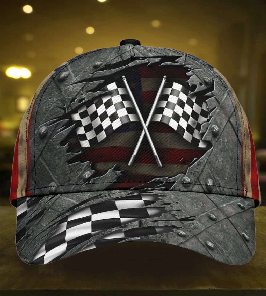 Racing Crack Pattern Motorsport Classic Cap For Beach Days Travel And Relaxed Everyday Outfits