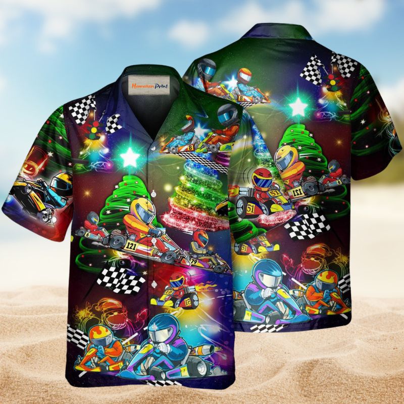 Racing High Speed Christmas Hawaiian Shirt For Christmas Gatherings, Resort Trips, And Cheerful Seasonal Style