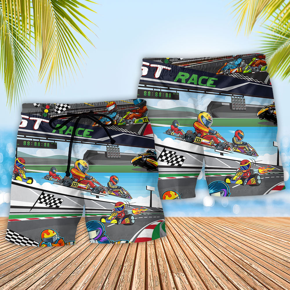 Fast Racing Speed Beach Shorts Pattern Detail For Everyday Outings And Warm Weather Wardrobe