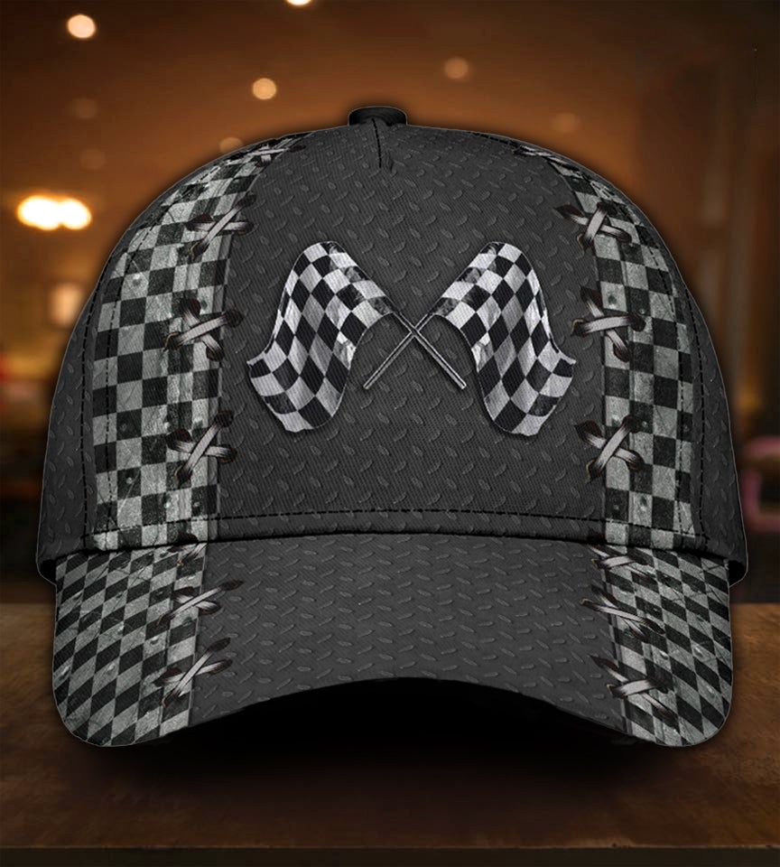 Racing Flag Motorsport Classic Cap For Casual Travel Parties And Comfortable Outdoor Wear