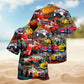 Racing Creative Pattern Hawaiian Shirt For Automotive Enthusiasts, Coastal Trips, And Casual Warm Weather Style