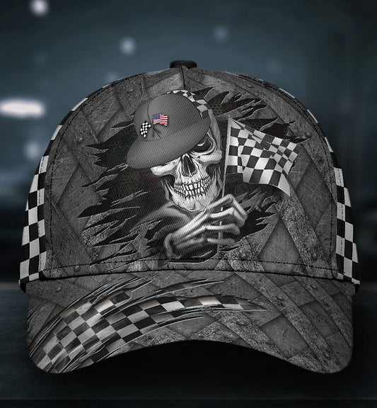 Racing Skull Motorsport Classic Cap For Festivals Holidays And Comfortable Everyday Wear