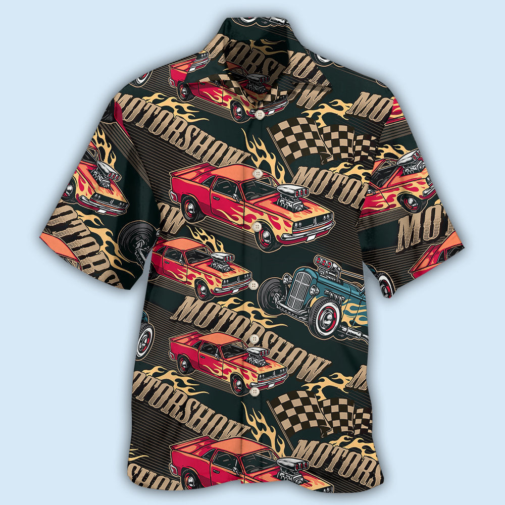 Car Racing Motorshow Speed Hawaiian Shirt For Beach Days, Summer Outings, And Thoughtful Gift Giving