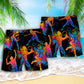 Racquetball Colorful Sports Beach Shorts Artwork Detail For Tropical Travel And Everyday Wear