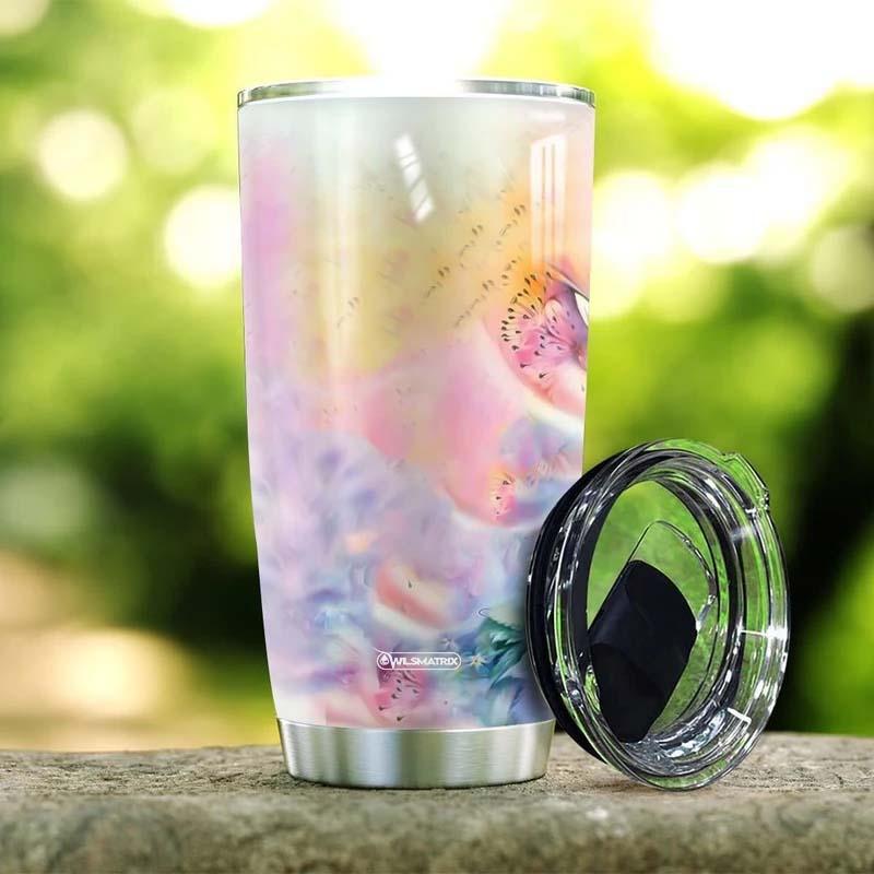 Butterfly Purple Yellow Pink Rainbow Personalized 20 Oz Tumbler For Coffee Travel And Daily Drinks