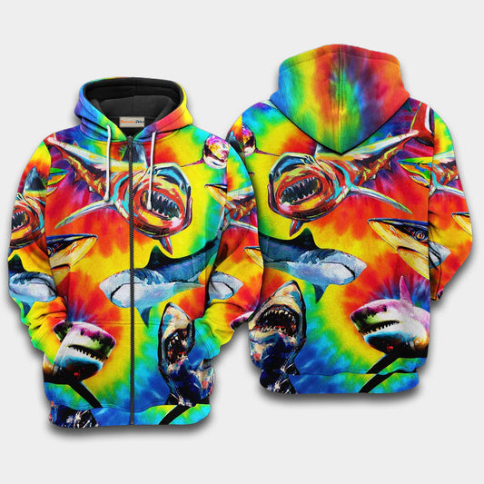 Colorful Rainbow Shark Hoodie For Festival Days Community Gatherings And Comfortable Wear