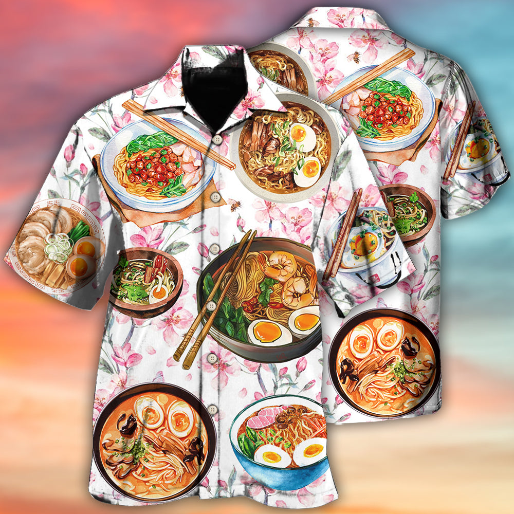Floral Food Ramen Delicious Hawaiian Shirt Pattern View For Relaxed Warm Weather Outfits