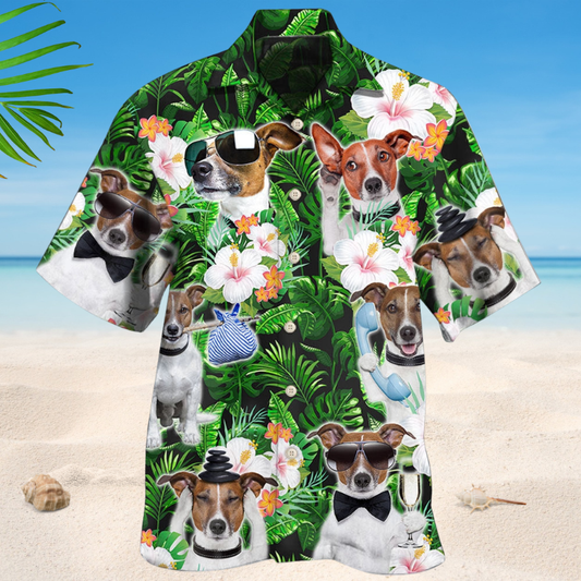 Tropical Rat Terrier Dog Hawaiian Shirt For Nature Fans, Resort Trips, And Comfortable Warm Weather Wear