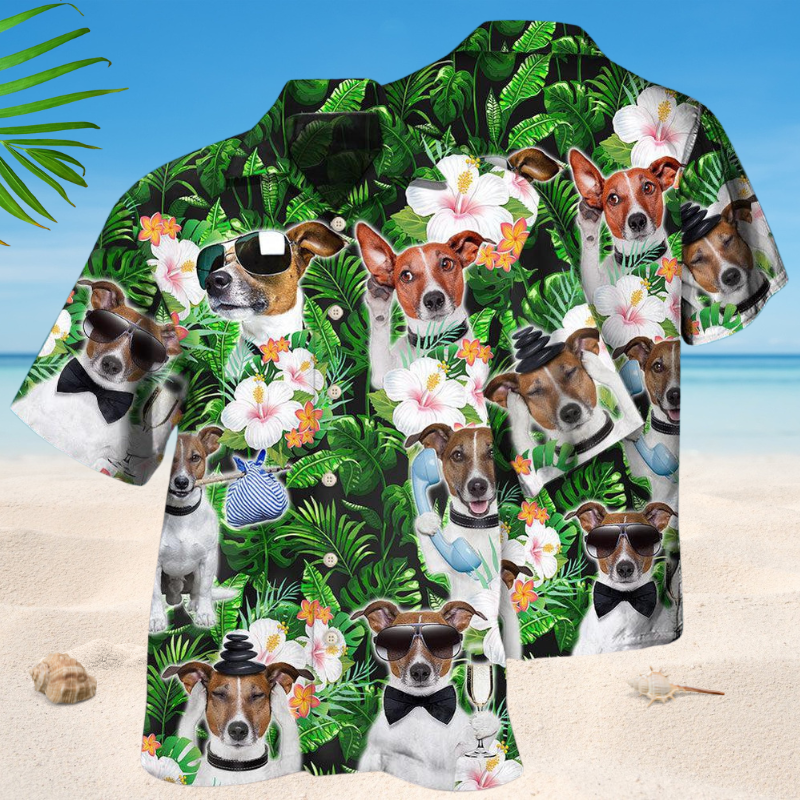 Tropical Rat Terrier Dog Hawaiian Shirt For Nature Fans, Resort Trips, And Comfortable Warm Weather Wear