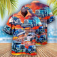 Truck Real Men Big Trucks Sunset Hawaiian Shirt For Beach Parties And Weekend Getaways