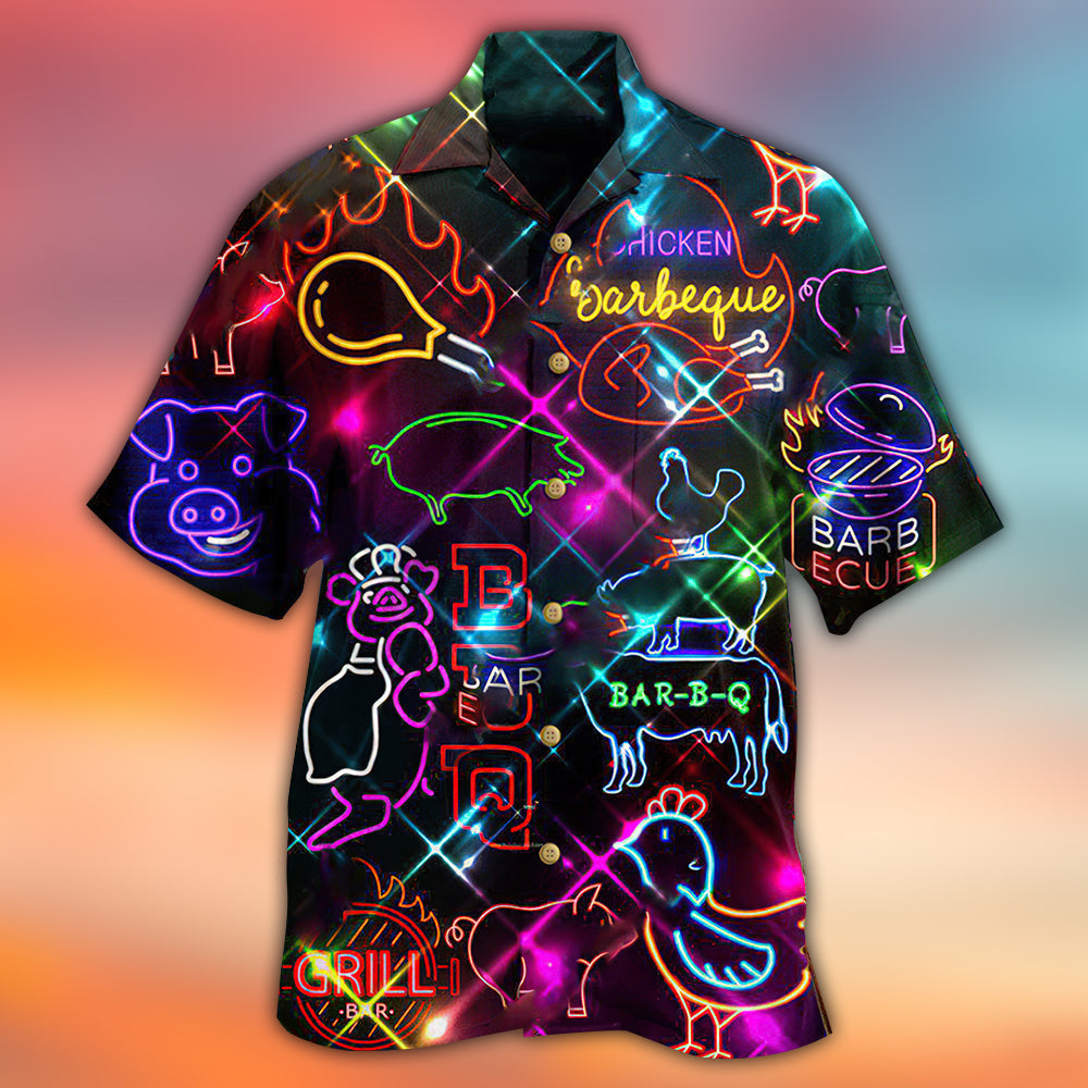 Food Real Men Smell Barbecue Stunning Hawaiian Shirt Design View For Resort Travel And Thoughtful Gifting