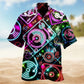Record Player In Memory Hawaiian Shirt For Summer Festivals Beach Parties And Relaxed Vacation Style