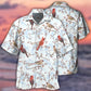 Creative Winter Red Cardinals Nature Hawaiian Shirt For Tropical Holidays, Outdoor Gatherings, And Everyday Comfort
