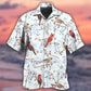 Creative Winter Red Cardinals Nature Hawaiian Shirt For Tropical Holidays, Outdoor Gatherings, And Everyday Comfort