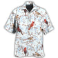 Creative Winter Red Cardinals Nature Hawaiian Shirt For Tropical Holidays, Outdoor Gatherings, And Everyday Comfort