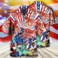 Octopus USA Independence Day Hawaiian Shirt Design Detail For Beach Days And Holiday Travel