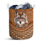 Wolf Lover Red Wolf Rattan Texture Laundry Basket For Bathroom Bedroom Storage
