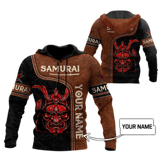 Red Samurai Personalized Hoodie For Heritage Inspired Streetwear Travel And Everyday Style