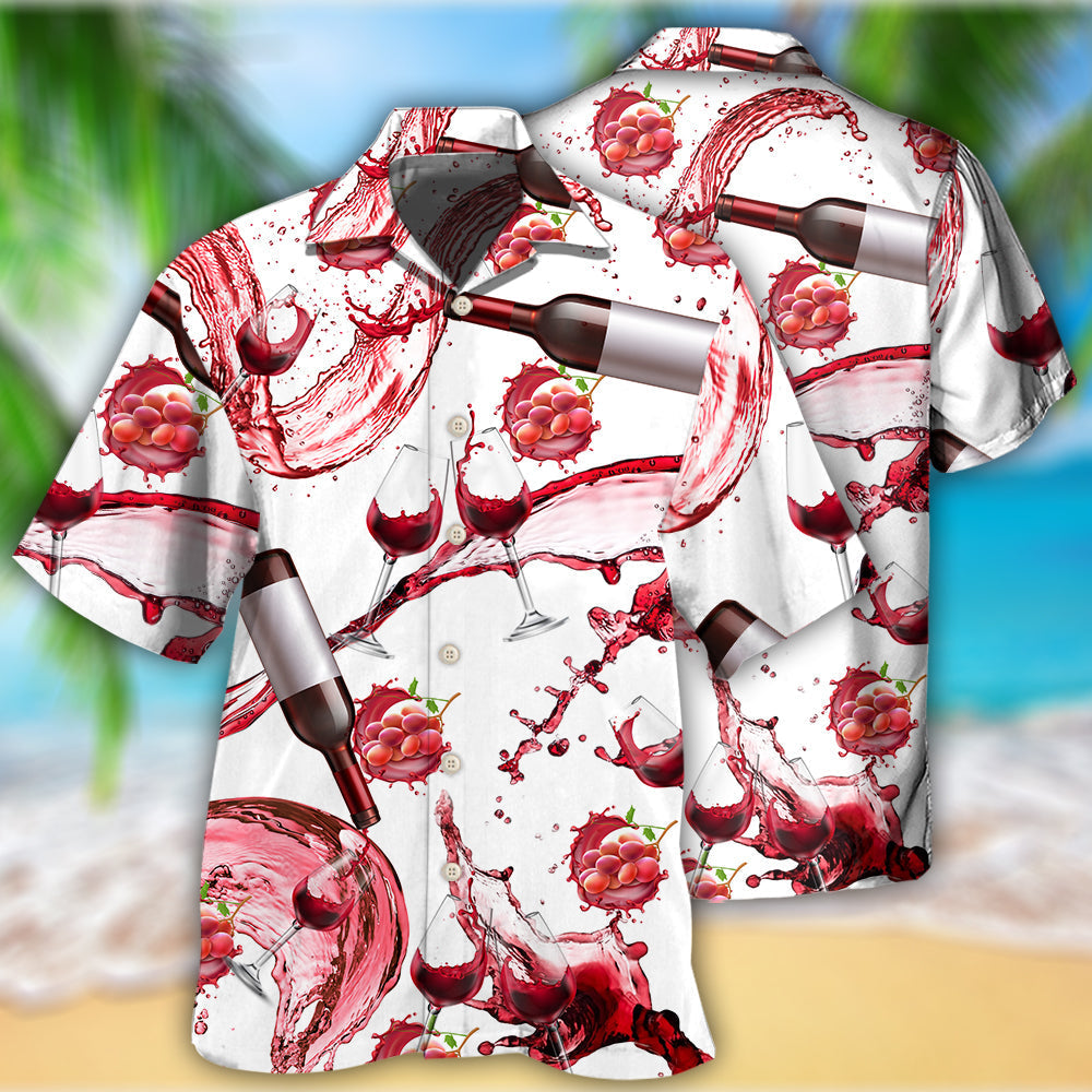 Red Wine Chill Tonight Hawaiian Shirt For Tropical Holidays, Outdoor Gatherings, And Everyday Comfort