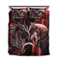 Red Dragon And Wolf Fantasy Bedding Cover For Fantasy Bedroom Decor